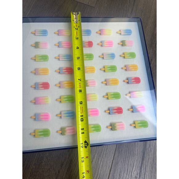 Popsicle Wall Art Modern Pop Art 3D Ice Cream Sculpture Acrylic Frame 12x12 - Picture 10 of 11